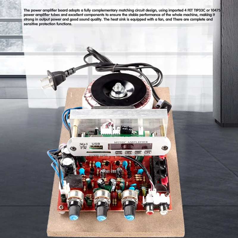 

Hot High-Power USB Bluetooth HIFI Class Lossless Power Amplifier Board Module 100W+100W(EU Plug)