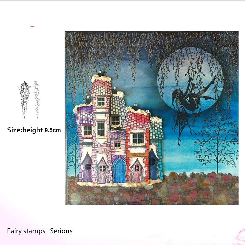 Ветка с листьями прозрачные штампы для DIY Скрапбукинг/изготовление карт/Дети