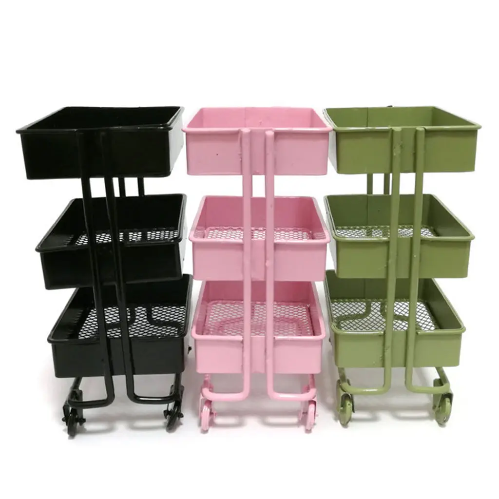 Doll House Accessory Model Role Play Miniature 1/12 Storage Rack Trolley Kitchen Kitchenware Shelf Decor | Игрушки и хобби