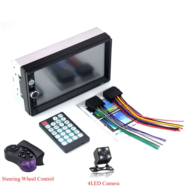 7-remote and camera 2 din автомагнитола " HD плеер MP5 сенсорный экран цифровой дисплей Bluetooth Мультимедиа Авторадио автомобильный монитор заднего вида Зеркало Ссылка AUX - Цвет: 7-remote and camera