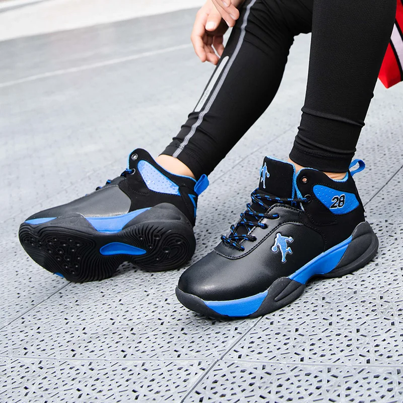

Spring New Kids Boy Sport Shoes High Top Running Shoe Children Comfortable Jogging Boys Shoes Anti-Slip Big Boy Leather Sneakers