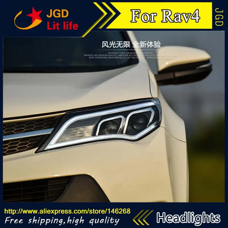 Автомобильный Стайлинг LED HID Toyota Rav4 чехол для фары 2013 2014 2015 биксеноновые линзы