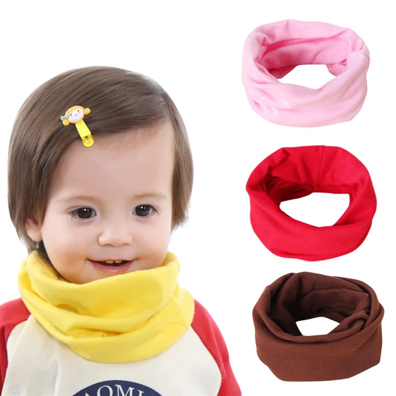 Хлопковый шарф для маленьких девочек осенне зимний мальчиков детский с круглым