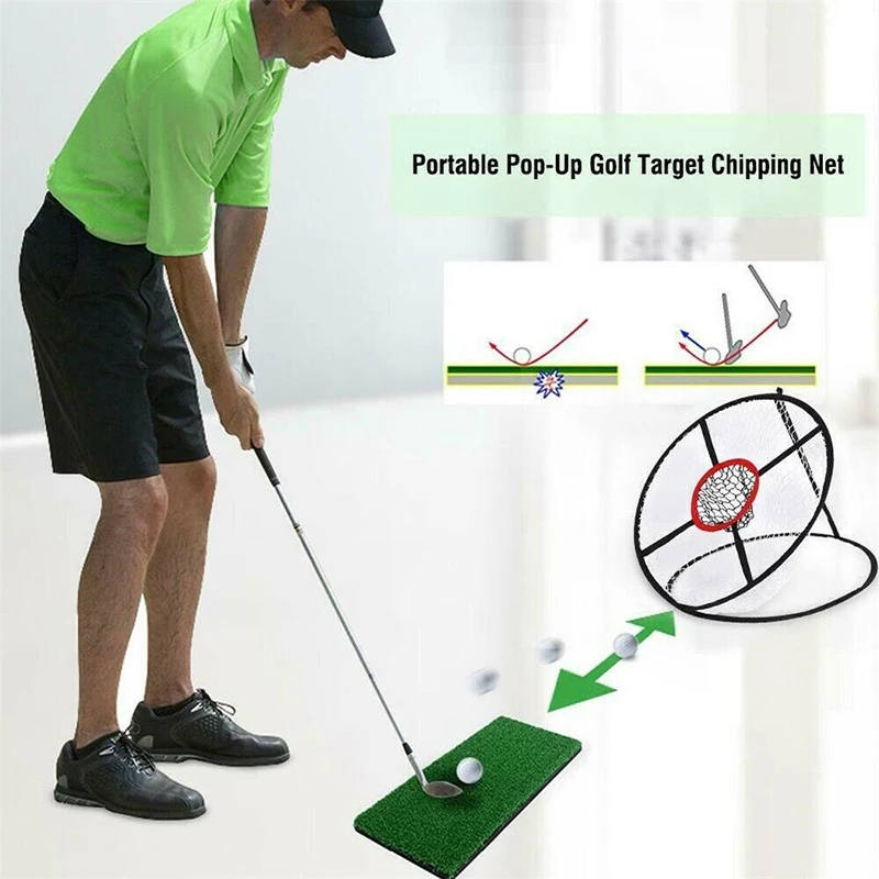 

Portable Practice Golf UP Indoor Outdoor Chipping Net Training Aid Bag Net Outdoor Indoor Golf Training Aids Metal + Net