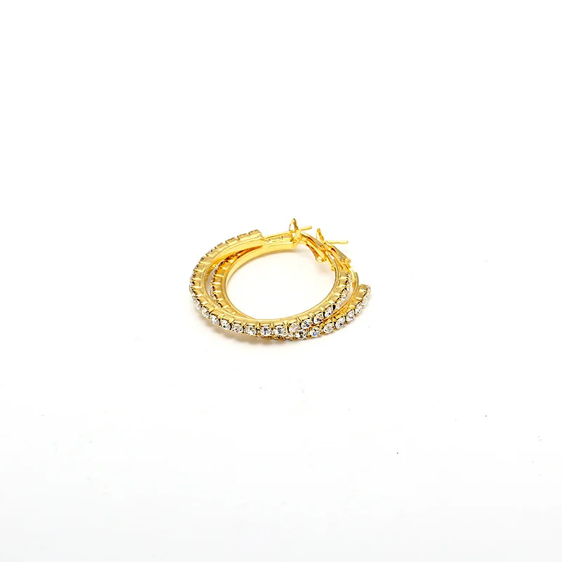 gold 30mm TREAZY серебро/золото цвет большой кристалл серьги-кольца Классический Полный Стразы круглые серьги для женщин вечерние круглый модный Brinco - Окраска металла: gold 30mm