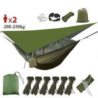 camping hammock with mosquito netrainfly tent tarp tree strapsportable nylon hammock tent for camping hiking backyard travel