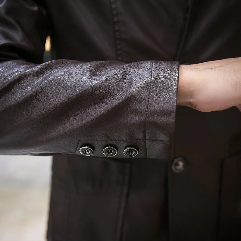 

2020 Top Fashion Mens Slim Fit Faux Leather Jackets Spring Autumn Motorcycle PU leather Coat High Quality Blazers Formal Jacket