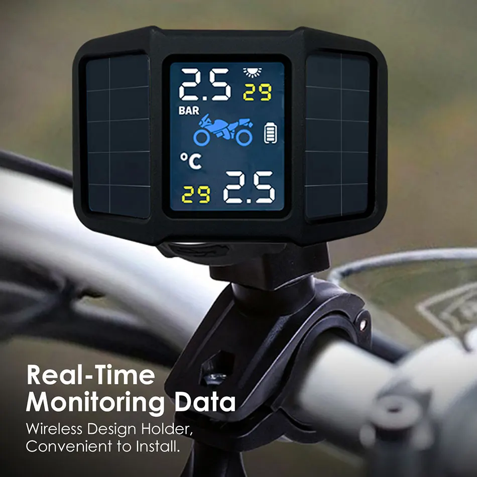 Новинка 2020 универсальные TPMS для мотоциклов с 2 внешними датчиками давления в