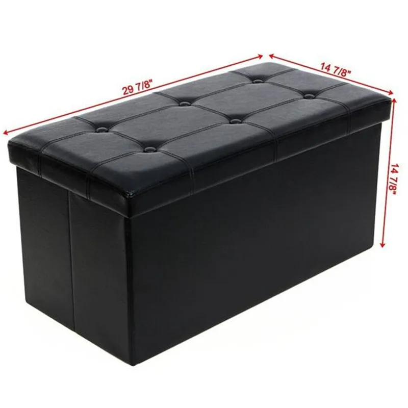 

PU Leather Footstool with Leather Footstool Grey Brown Black White Home Furniture 76*38*38cm