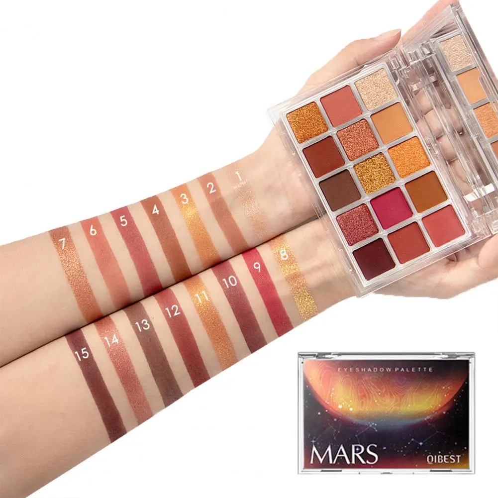 

Women Long Lasting Matte 15 Colors Matte Pearlescent Powder Eyeshadow Palette for Daily Life