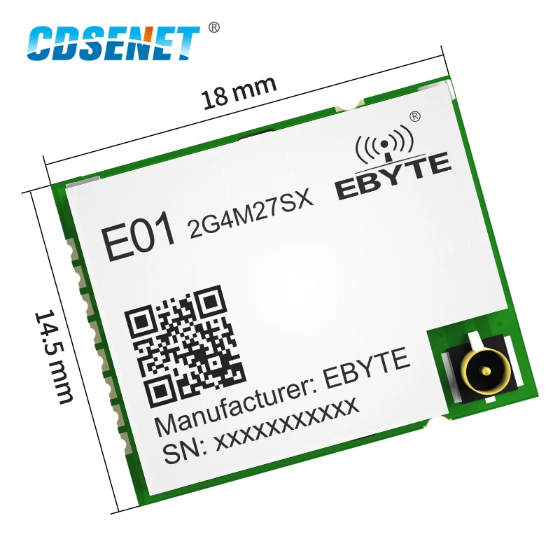 NRF24L01P 2 4 ГГц 27 дБм радиочастотный модуль дальнего действия GFSK SPI CDSENET E01-2G4M27SX IPEX