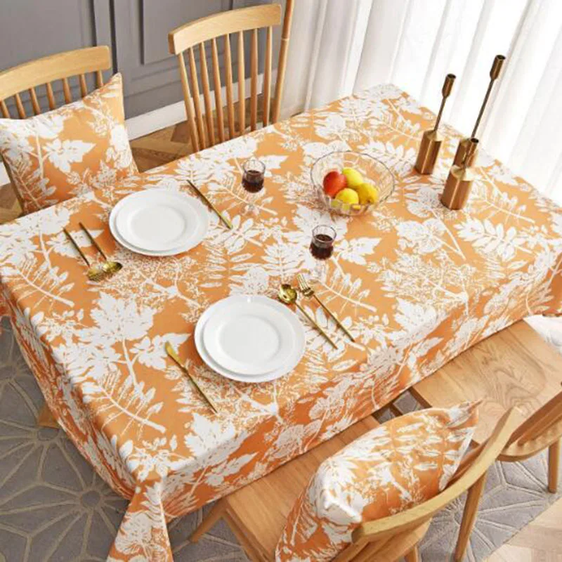 

American Style Waterproof Printing Floral Table Cloth Rectangle Table Cover for Wedding Birthday Party Table Home Textile Decor