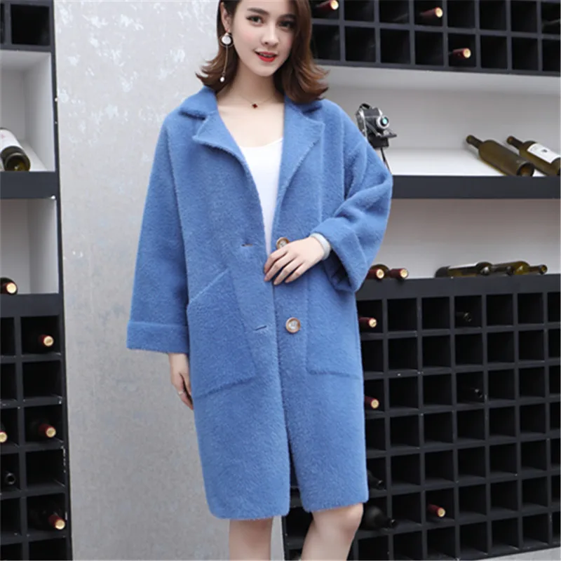 Осеннее женское модное бархатное длинное пальто с отворотом женская зимняя