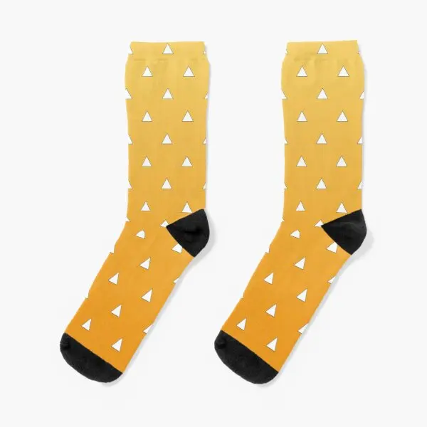 

Zenitsu Pattern Crew Socks Women Black Ankle Best Knee High Mens