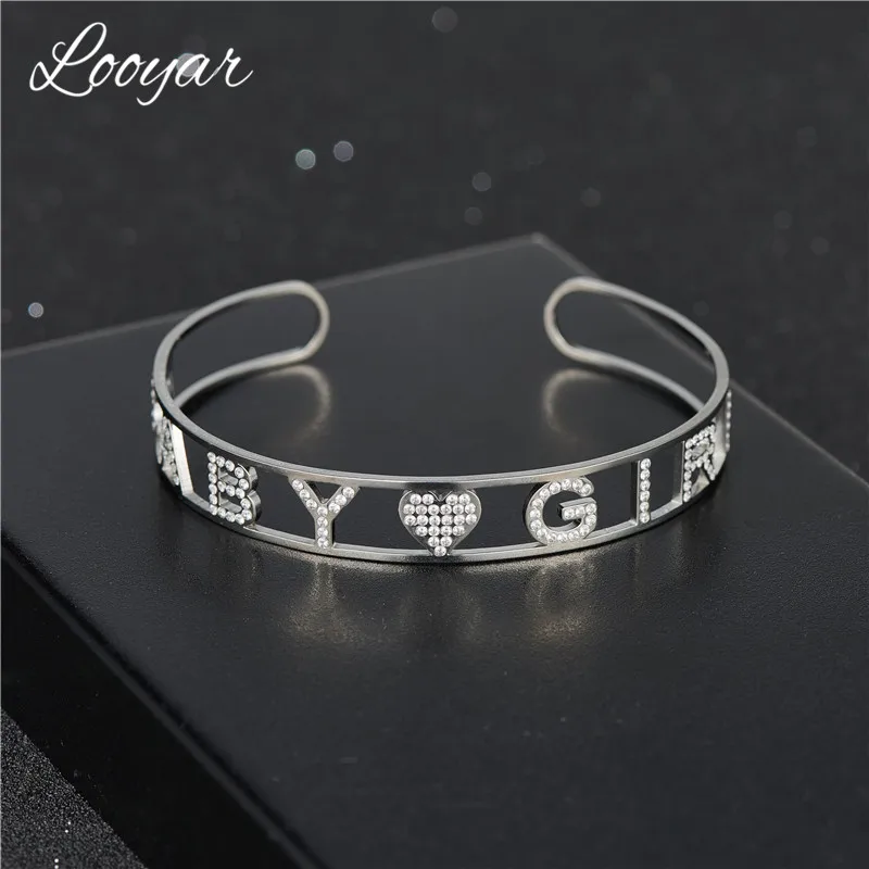 Пользовательское имя браслеты из нержавеющей стали цвета розового золота