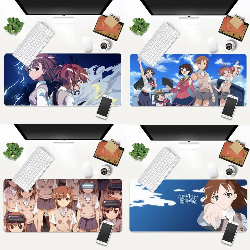 

A Certain Scientific Railgun Rubber PC Computer Gaming mousepad Animation XL Large Keyboard PC Desk Mat Takuo Tablet Mousepads