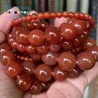 Натуральные красные сердоликовые Агаты, круглые бусины с отверстием россыпью для изготовления ювелирных изделий 4-12 мм, аксессуары для браслетов сделай сам 15 дюймов, оптовая продажа