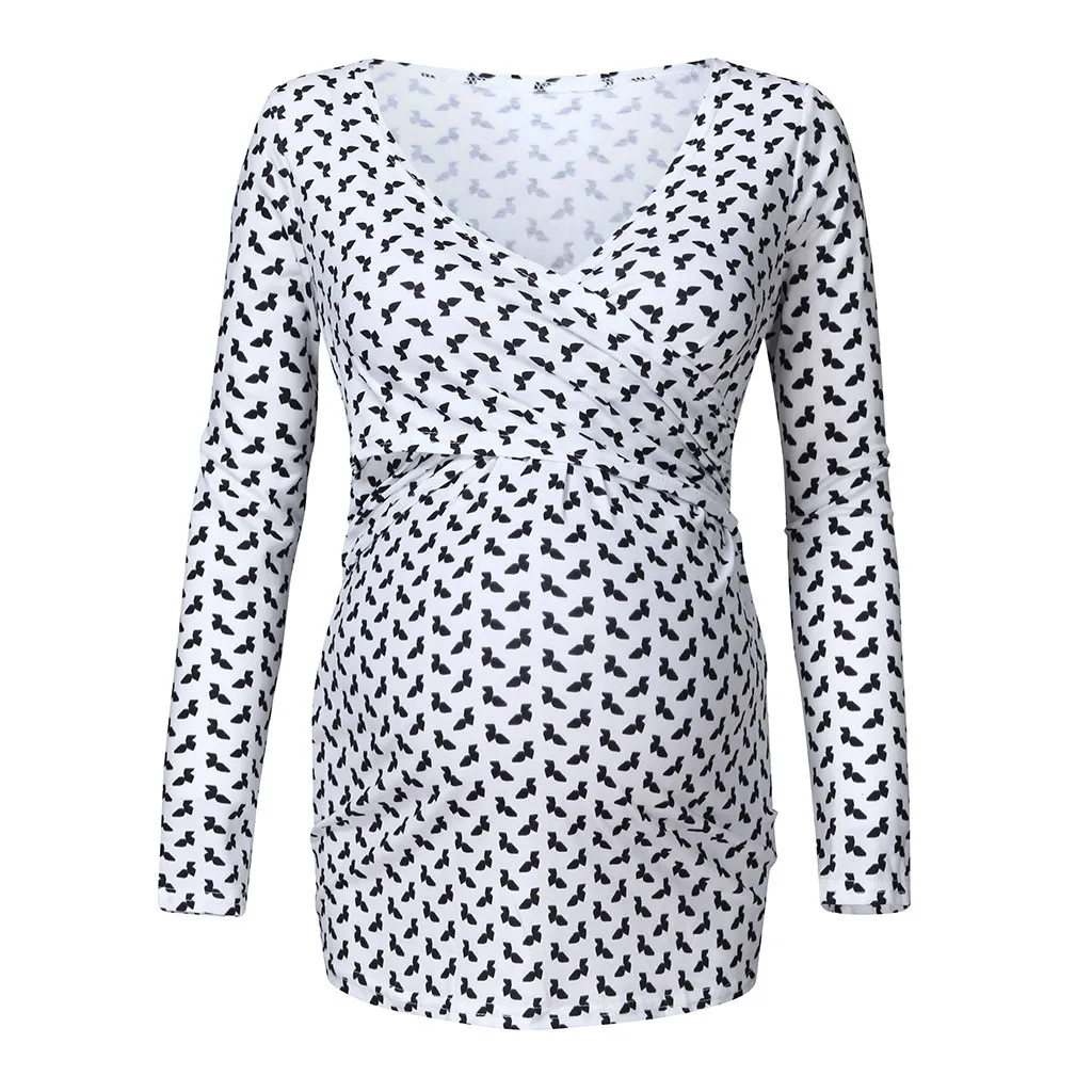 Одежда для беременных грудное вскармливание с длинными рукавами футболки топы