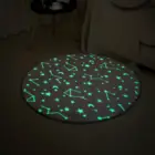 Светящийся ночью круглый ковер мягкий плюшевый напольный коврик для спальни Модный Рисунок люминесцентный коврик