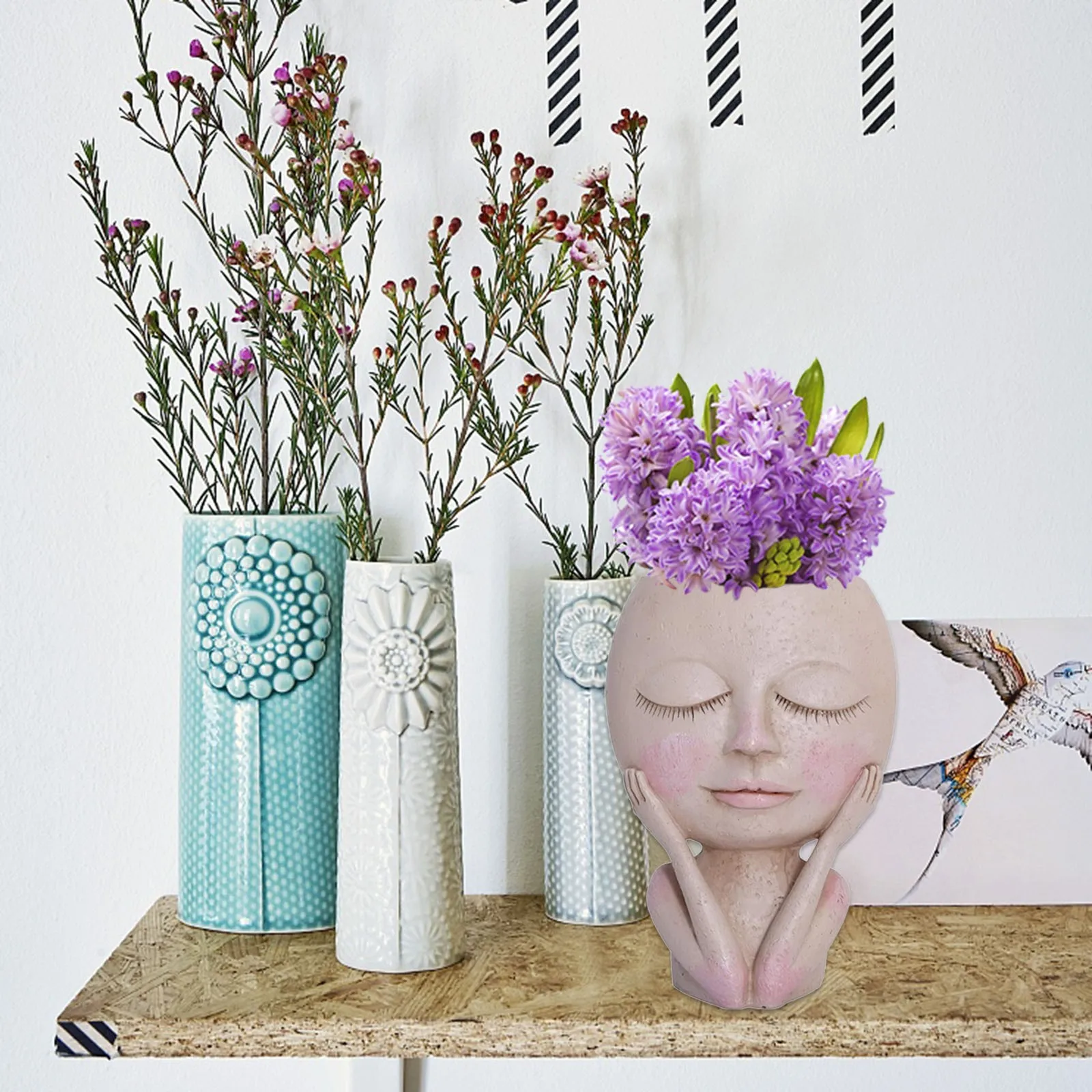 2021 лицевая головка для девочек цветочный плантатор суккулентное растение горшок