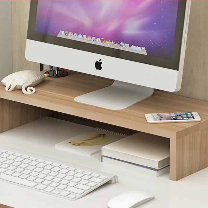 Wooden Computer Monitor Screen Display Increase Shelf Desktop TV Cabinet Storage Bracket Increased Home Organizer | Дом и сад