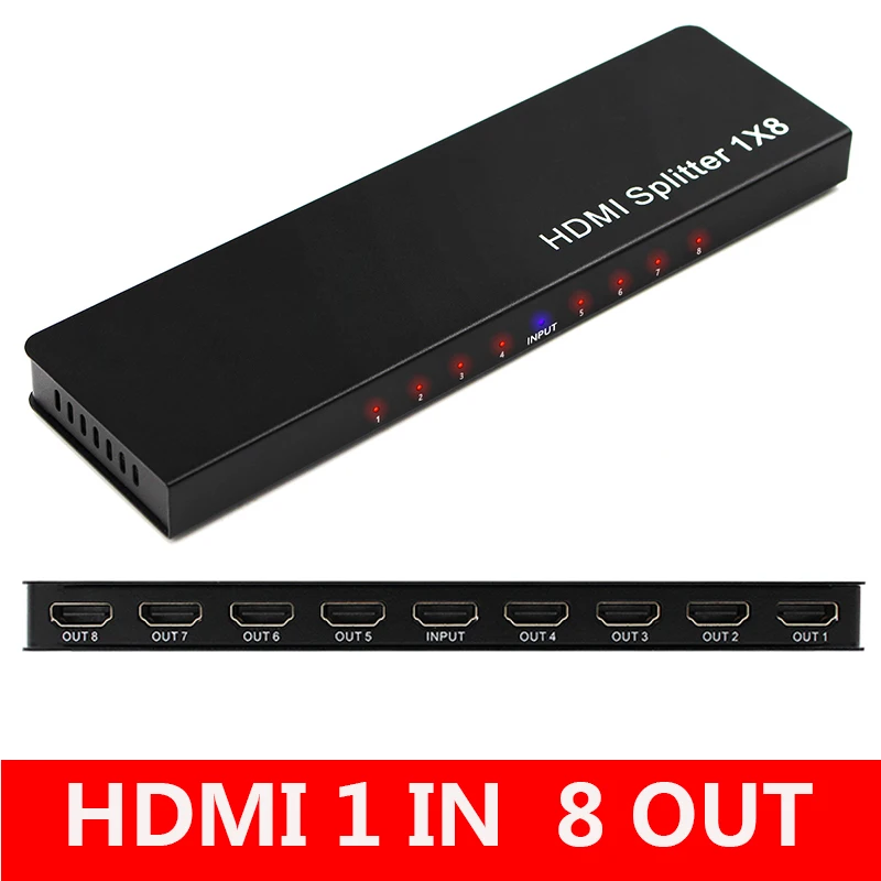 4K 60hz 1x8 HDMI Splitter 1 IN 2 4 6 8 Output 1x2 1x4 HDMI Splitter HDMI 2.0 Video Converter 1080P for PS4 PC DVD To TV MONITORS