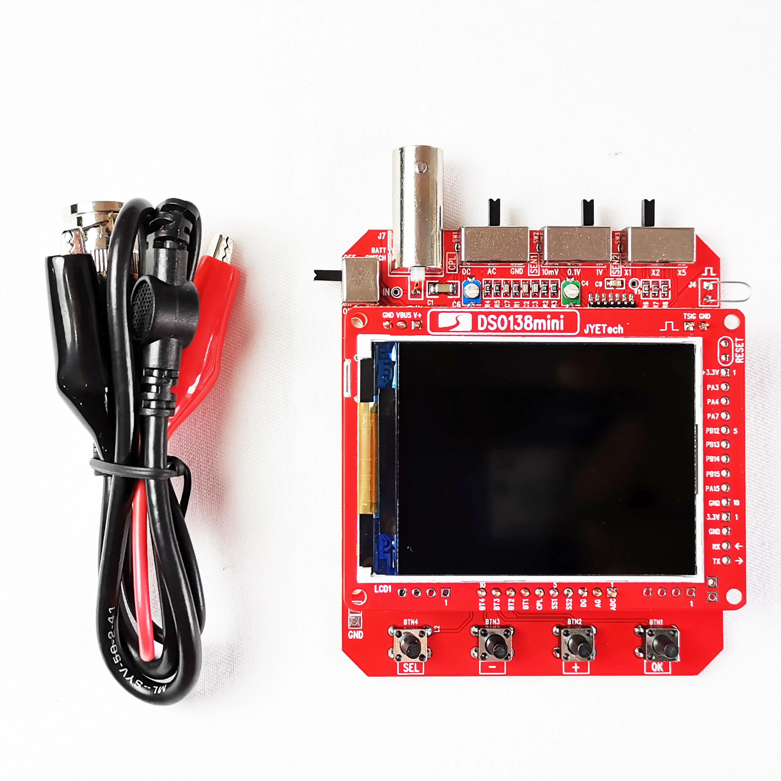 Оригинальный цифровой осциллограф JYETech DSO138mini в собранном виде включая щуп с