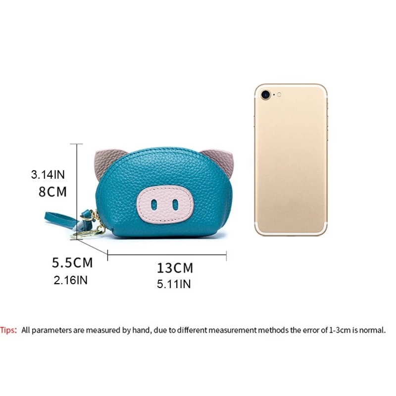 

Cartoon Animal Piggy Wallet Credit Card Holder Mini Pocket PU Leather Coin Purse Case Keyring Organizer