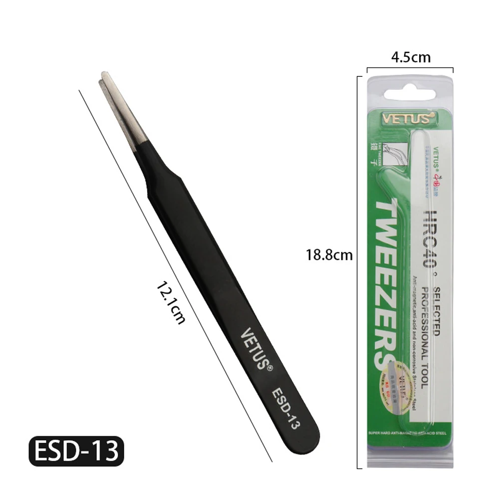 1 шт. Пинцет для ресниц из нержавеющей стали сверхтвердый Высокоточный