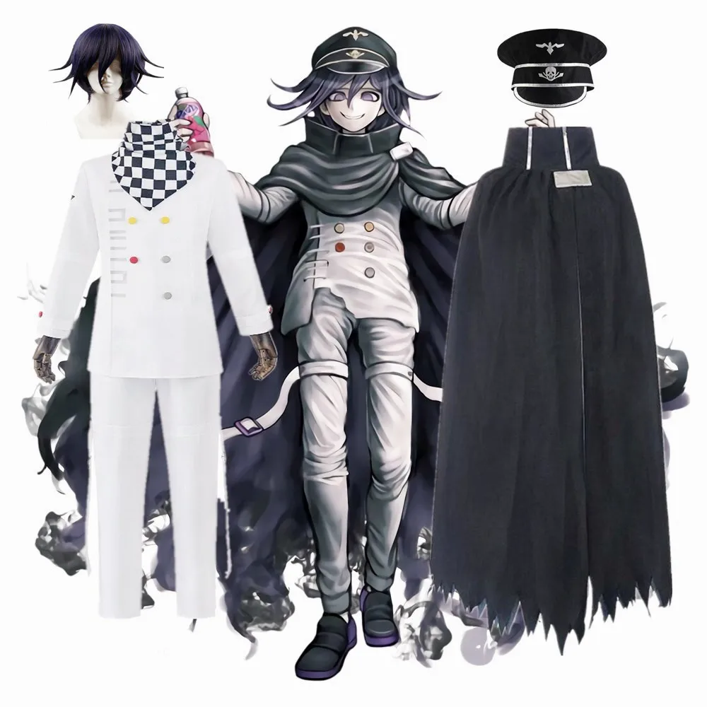 Униформа Kokichi Oma Danganronpa V3 шарф плащ Аниме Косплей Костюм президент Плащ Хэллоуин