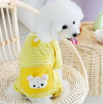 

cotton Striped dog pajamas vest cloth with pocket