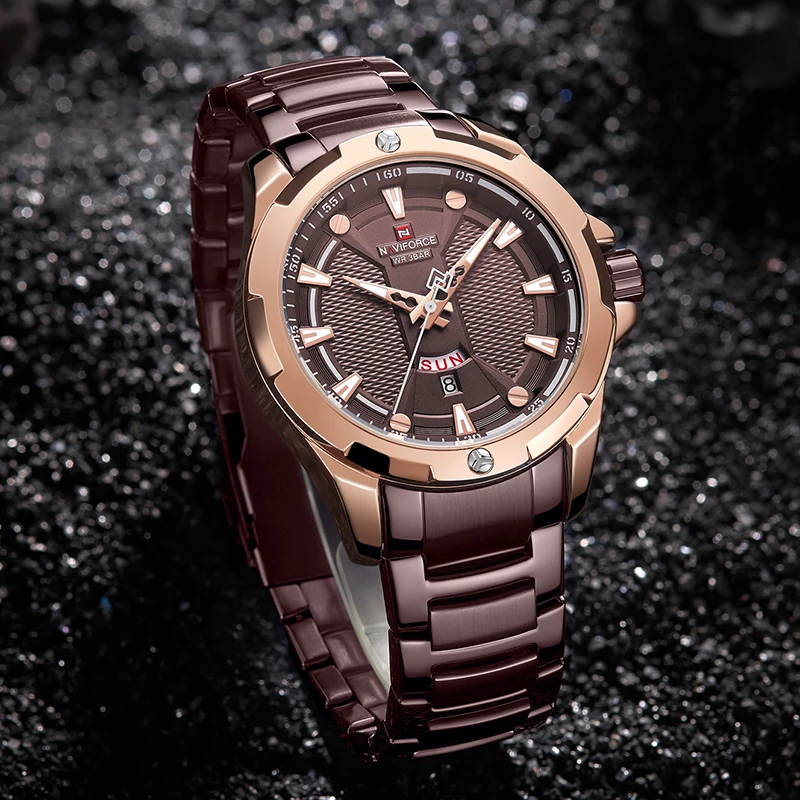 Часы наручные NAVIFORCE Мужские кварцевые брендовые Роскошные модные