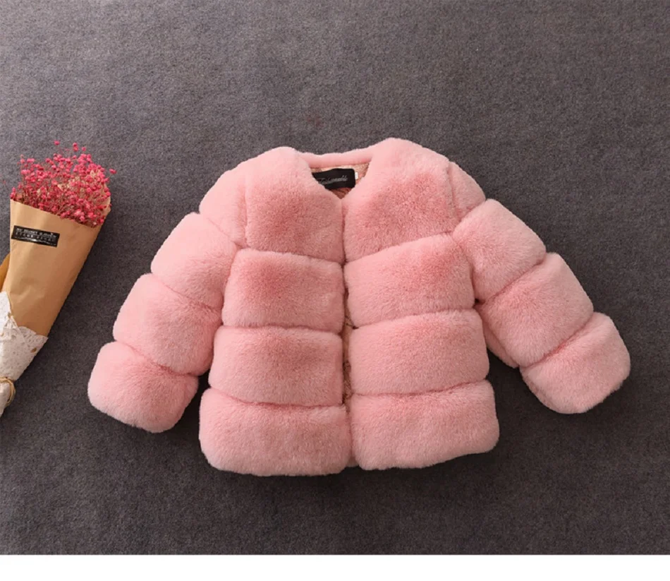 

Winter coat for baby girl fur coat kids faux fur jackets thick warm parka kids out wear girl clothes