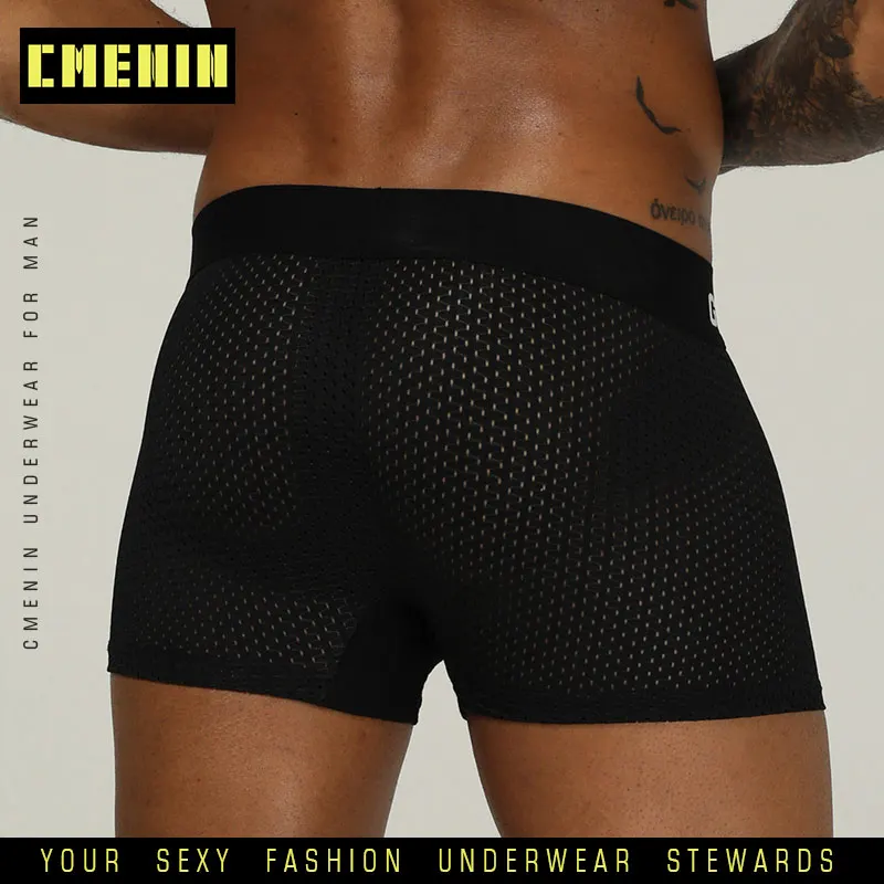 4 шт. фирменное нижнее белье мужские трусы Cueca 3D чехол боксеры сексуальное мужское