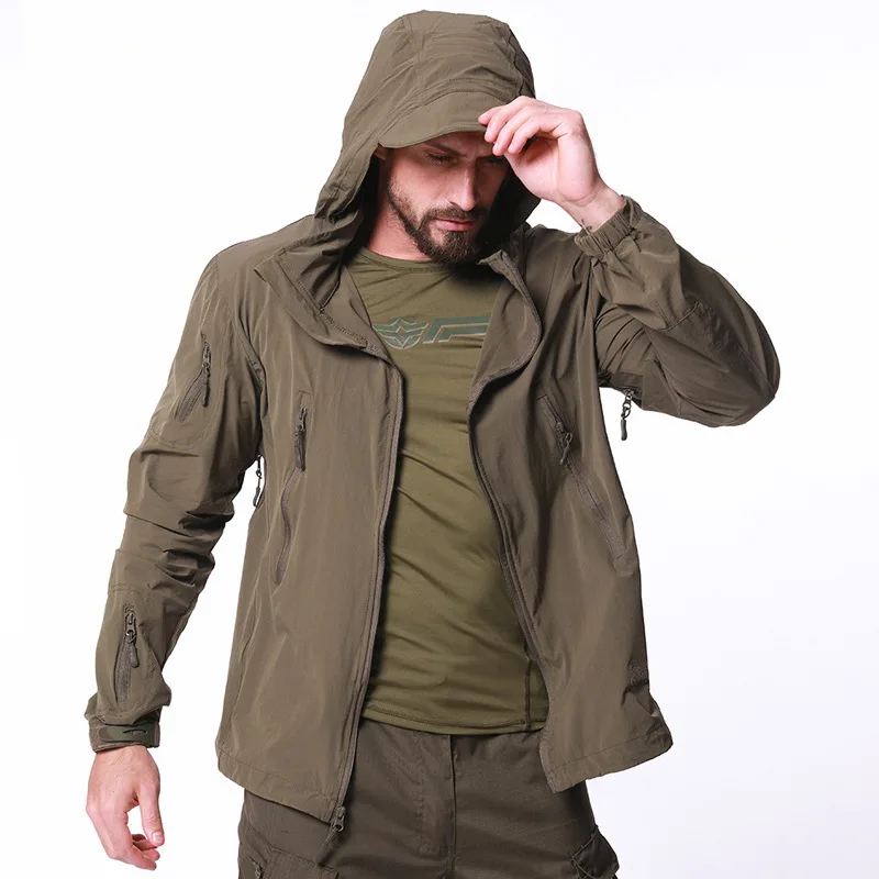 

New Men's Army Camouflage Jacket and Coat Military Tactical Winter Waterproof Soft Shell s Windbreaker Hunt Clothes