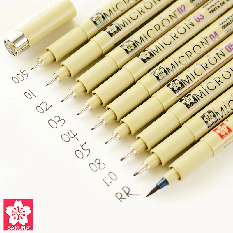 

5/7/8/9/11 pcs/set pen Pigma Micron Needle Soft Brush for Drawing Sketch Cartoon Archival Ink Gel Pen Animation Art Markers
