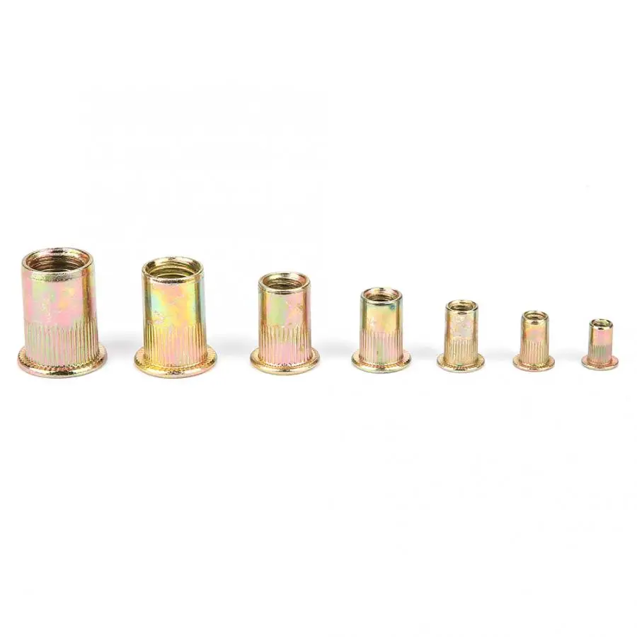 150 шт./компл. M3/M4/M5/M6/M8/M10/M12 плоская головка из углеродистой стали Резьбовая глухая