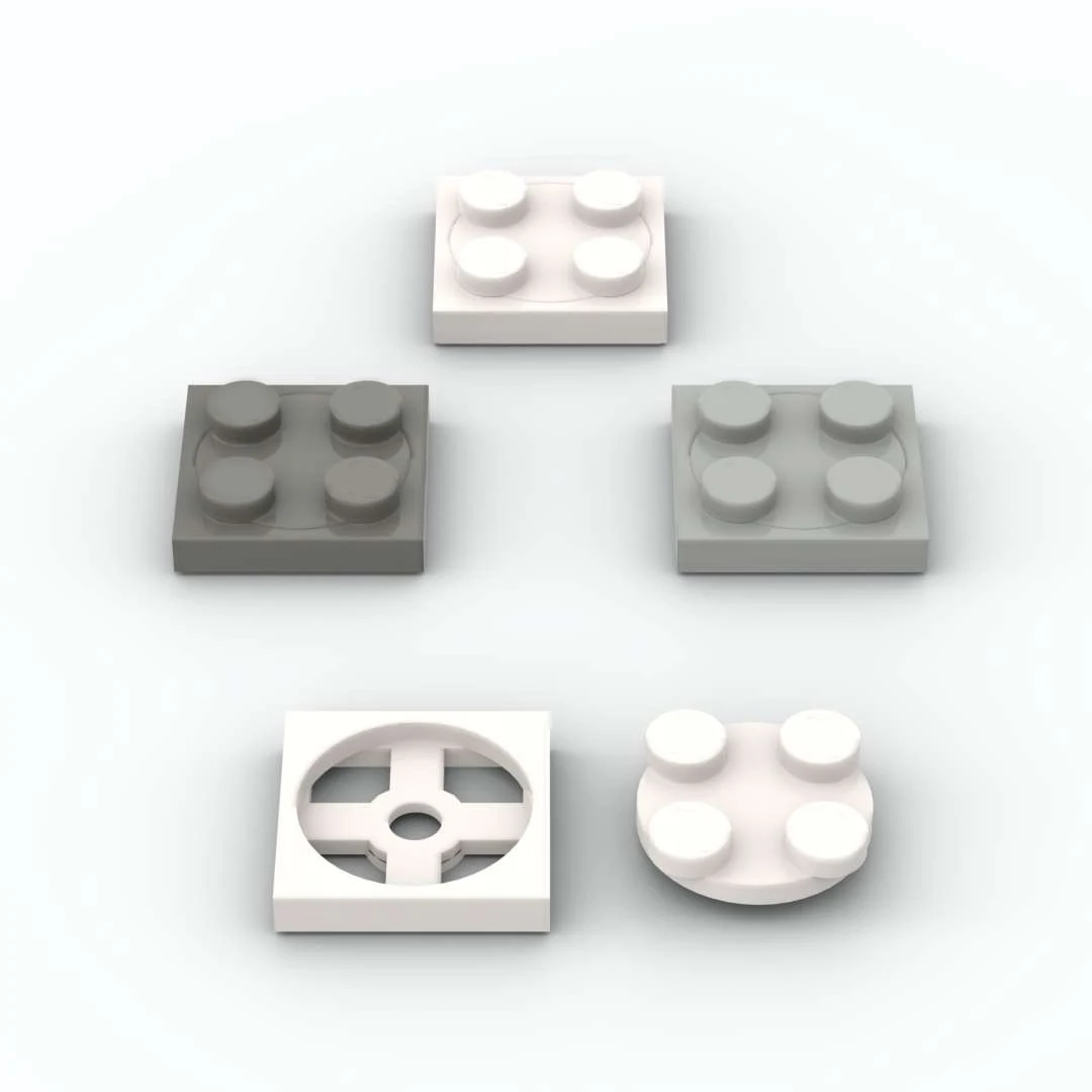 

260set MOC Bricks Parts 2in1 3679 Turntable 2 x 2 Plate Top and 3680Turntable 2 x 2 Plate Base Block Creative Toy for Children