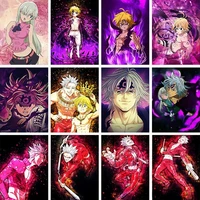 banmeliodas poster anime 5d diamond painting the seven deadly sins mosaic rhinestone embroidery cross stitch kits home decor