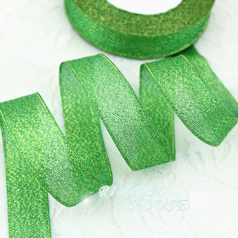 Лента из органзы с металлическим блеском, 3/4 дюйма (20 мм), 25 ярдов/рулон
