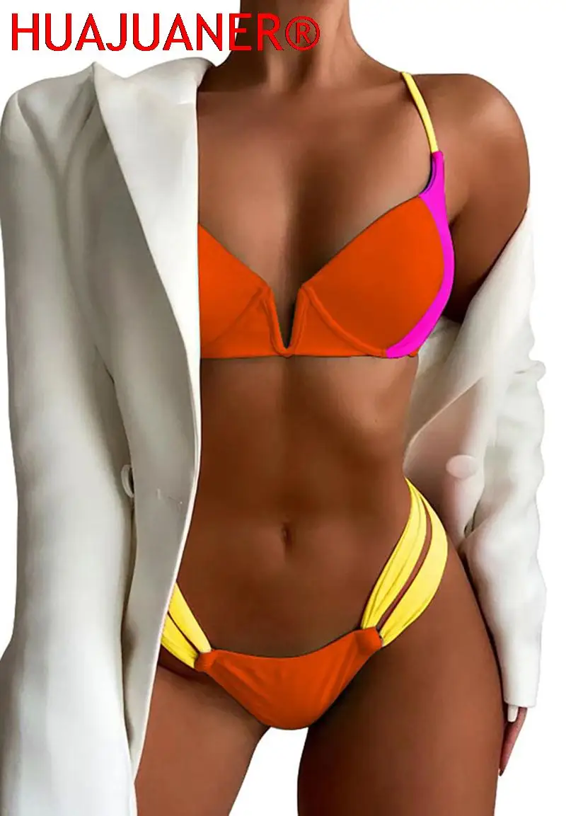 Бикини пуш-ап новинка 2021 сексуальный купальник для женщин в стиле пэчворк