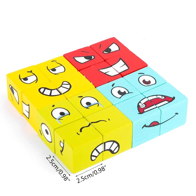 

Color Matching Puzzle Wooden Cube for Activity Center Fine Motor Skill Tangram Baby Busy Board Educational Toy for Age3+