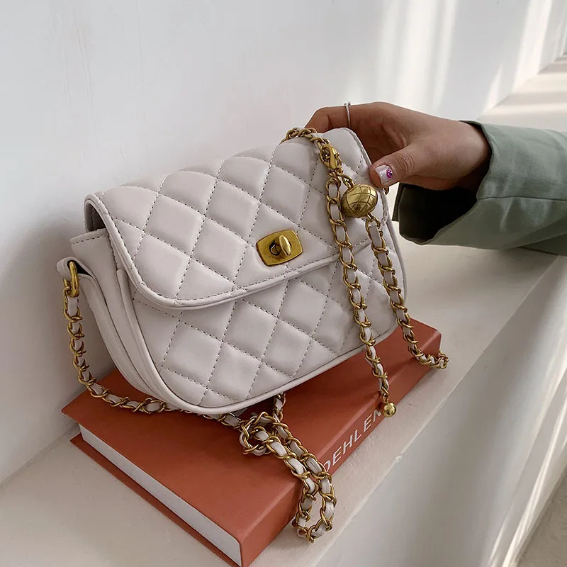 

Lingge Chain Bag Female Bag 2021 Summer New Trendy Texture Messenger Bag Fashion Western Style One-shoulder Small Square Bag