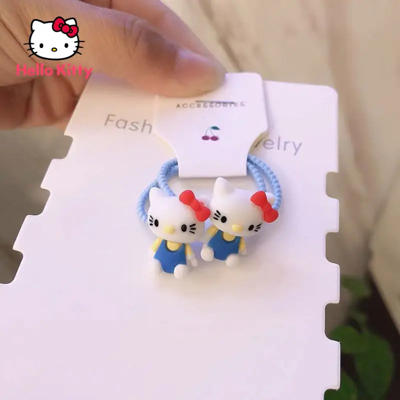 

Hello Kitty Fashion Cute Cartoon Princess Tie Hair Rubber Band Hair Ring Headdress Children High Elastic Head Rope Hair Rope