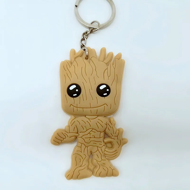 Фильм groot, ракета енот ПВХ cos брелок мини мультфильм милые коричневые цифры брелки для мужчин и девочек Детские llaveros брелки вечерние игрушки - Цвет: TLY-3