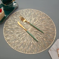 4 pcsset dining table placemats pvc hollow home diner table mats cutout hangable gold individual placemats decoration