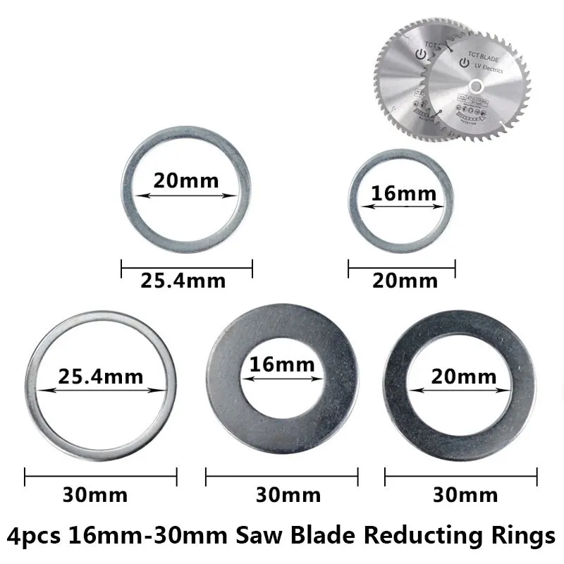 4pcs 16mm 20mm 25.4mm 30mm Circular Saw Blade Reducting Rings Conversion Ring Cutting Disc Woodworking Tools Washer | Инструменты