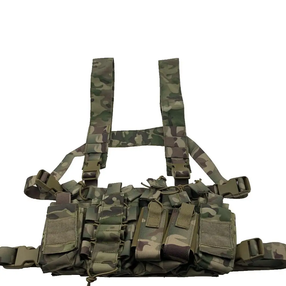 Мультикам Тактический Molle Жилет патронов нагрудная установка съемный охотничий страйкбол пейнтбол снаряжение жилет с AK 47/74 подсумок