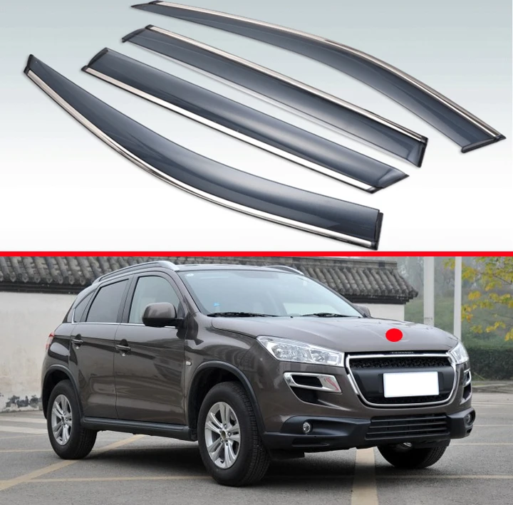 

4 шт., пластиковые наружные вентиляционные козырьки для Peugeot 4008, 2012-2015, защита от солнца, дождя