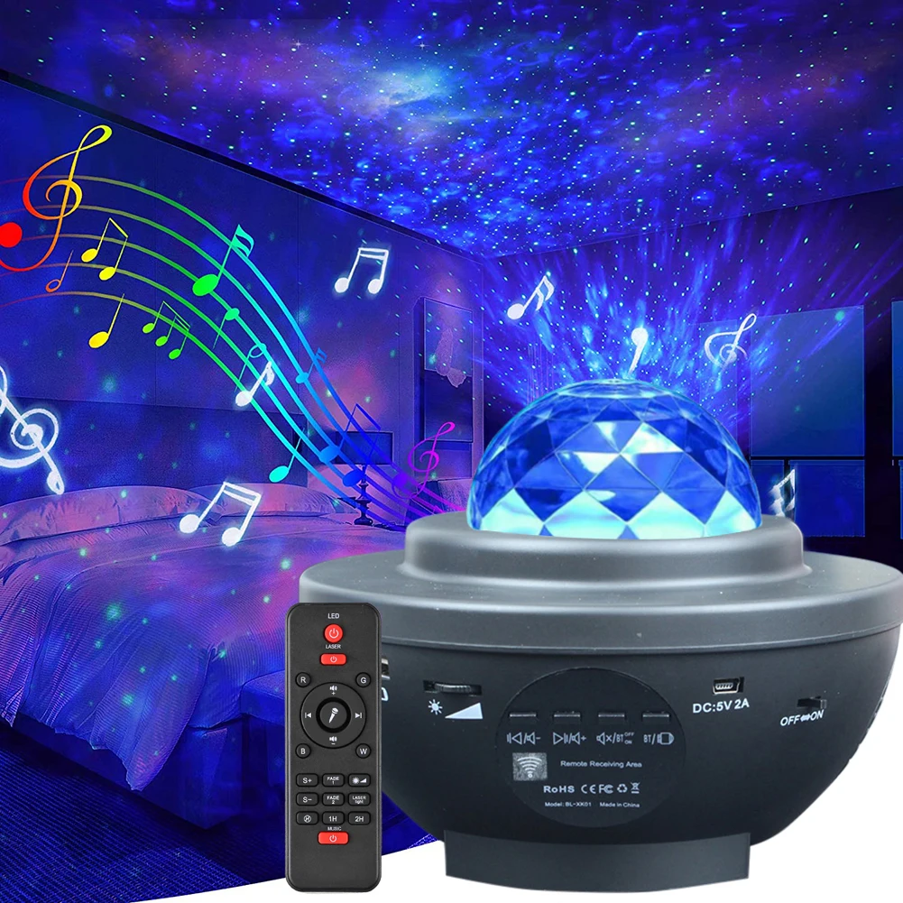 

Starry Sky Projection Night Light Colorful LED Galaxy Projector USB Bluetooth-compatible Atmosphere Light Children Bedroom Decor